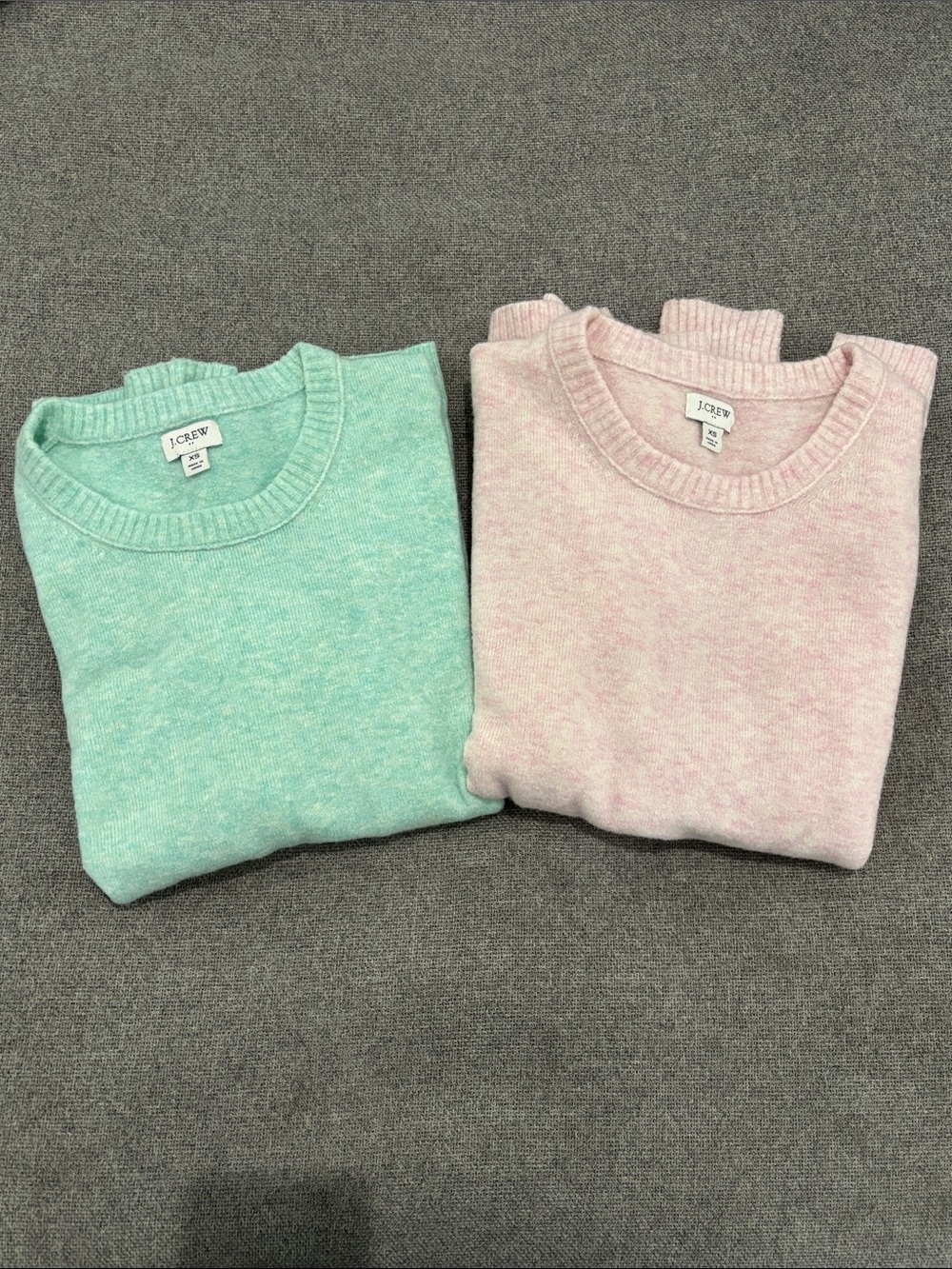 J. Crew Women's Crewneck Sweaters in Mint and Light Pink